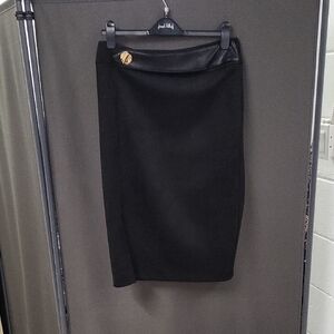 Joseph Ribkoff Black Pencil Skirt with Gold Accent
